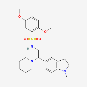 molecular formula C24H33N3O4S B2865794 2,5-dimethoxy-N-(2-(1-methylindolin-5-yl)-2-(piperidin-1-yl)ethyl)benzenesulfonamide CAS No. 946347-76-8