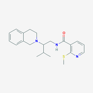 molecular formula C21H27N3OS B2865797 N-[3-methyl-2-(1,2,3,4-tetrahydroisoquinolin-2-yl)butyl]-2-(methylsulfanyl)pyridine-3-carboxamide CAS No. 1090494-84-0