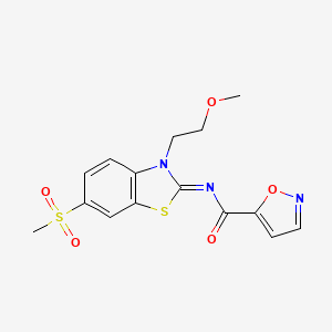 (Z)-N-(3-(2-methoxyethyl)-6-(methylsulfonyl)benzo[d]thiazol-2(3H)-ylidene)isoxazole-5-carboxamide