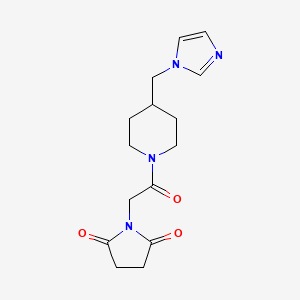 molecular formula C15H20N4O3 B2865800 1-(2-(4-((1H-咪唑-1-基)甲基)哌啶-1-基)-2-氧代乙基)吡咯烷-2,5-二酮 CAS No. 1286727-09-0