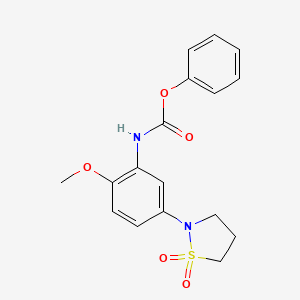 molecular formula C17H18N2O5S B2865801 Phenyl (5-(1,1-dioxidoisothiazolidin-2-yl)-2-methoxyphenyl)carbamate CAS No. 941932-77-0