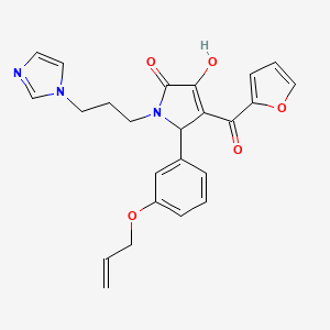 1-(3-(1H-imidazol-1-yl)propyl)-5-(3-(allyloxy)phenyl)-4-(furan-2-carbonyl)-3-hydroxy-1H-pyrrol-2(5H)-one