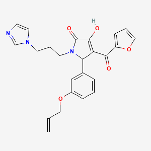 molecular formula C24H23N3O5 B2865810 1-(3-(1H-imidazol-1-yl)propyl)-5-(3-(allyloxy)phenyl)-4-(furan-2-carbonyl)-3-hydroxy-1H-pyrrol-2(5H)-one CAS No. 619273-24-4