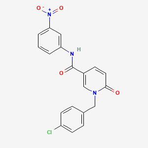 molecular formula C19H14ClN3O4 B2865814 1-[(4-chlorophenyl)methyl]-N-(3-nitrophenyl)-6-oxopyridine-3-carboxamide CAS No. 942009-26-9