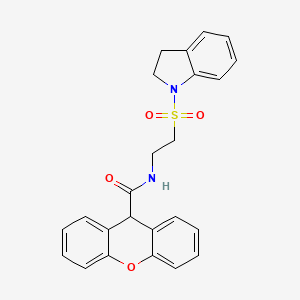 molecular formula C24H22N2O4S B2865816 N-(2-(吲哚-1-磺酰基)乙基)-9H-xanthen-9-甲酰胺 CAS No. 922053-41-6