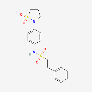 molecular formula C17H20N2O4S2 B2865818 N-(4-(1,1-二氧化异噻唑烷-2-基)苯基)-2-苯乙磺酰胺 CAS No. 946214-88-6