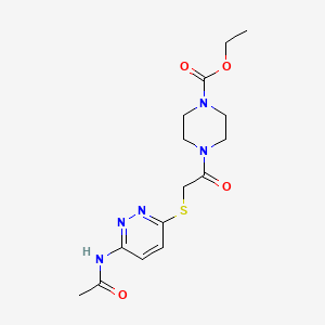 Ethyl 4-(2-((6-acetamidopyridazin-3-yl)thio)acetyl)piperazine-1-carboxylate
