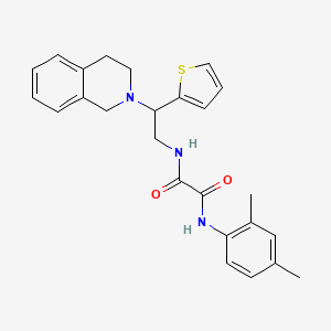 molecular formula C25H27N3O2S B2865824 N1-(2-(3,4-dihydroisoquinolin-2(1H)-yl)-2-(thiophen-2-yl)ethyl)-N2-(2,4-dimethylphenyl)oxalamide CAS No. 898408-06-5