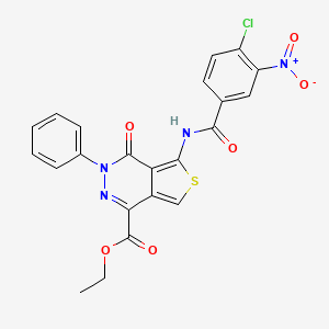 molecular formula C22H15ClN4O6S B2865841 Ethyl 5-[(4-chloro-3-nitrobenzoyl)amino]-4-oxo-3-phenylthieno[3,4-d]pyridazine-1-carboxylate CAS No. 851947-38-1