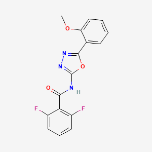 molecular formula C16H11F2N3O3 B2865842 2,6-difluoro-N-(5-(2-methoxyphenyl)-1,3,4-oxadiazol-2-yl)benzamide CAS No. 865286-11-9