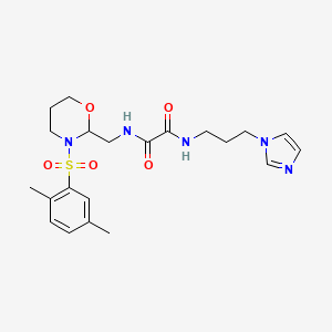 N1-(3-(1H-imidazol-1-yl)propyl)-N2-((3-((2,5-dimethylphenyl)sulfonyl)-1,3-oxazinan-2-yl)methyl)oxalamide