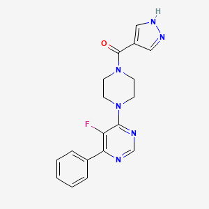 [4-(5-Fluoro-6-phenylpyrimidin-4-yl)piperazin-1-yl]-(1H-pyrazol-4-yl)methanone