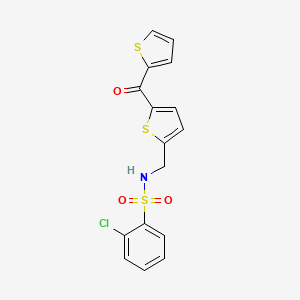 2-chloro-N-((5-(thiophene-2-carbonyl)thiophen-2-yl)methyl)benzenesulfonamide