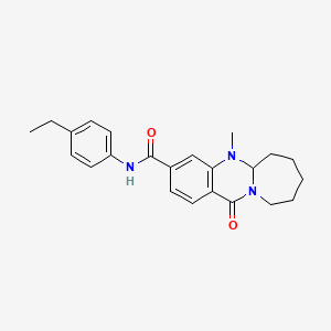 molecular formula C23H27N3O2 B2865866 N-(4-ethylphenyl)-5-methyl-12-oxo-5,5a,6,7,8,9,10,12-octahydroazepino[2,1-b]quinazoline-3-carboxamide CAS No. 1775346-95-6