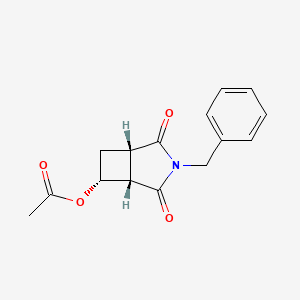 molecular formula C15H15NO4 B2865869 [(1S,5S,6R)-3-苄基-2,4-二氧代-3-氮杂双环[3.2.0]庚烷-6-基]乙酸酯 CAS No. 2031242-42-7