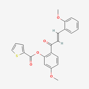 molecular formula C22H18O5S B2865871 5-methoxy-2-[(2E)-3-(2-methoxyphenyl)prop-2-enoyl]phenyl thiophene-2-carboxylate CAS No. 433327-25-4