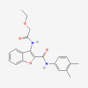 molecular formula C21H22N2O4 B2865889 N-(3,4-二甲苯基)-3-(2-乙氧基乙酰氨基)苯并呋喃-2-甲酰胺 CAS No. 888455-70-7