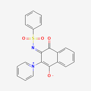 molecular formula C21H14N2O4S B2865895 [1,4-二氧代-3-(吡啶-1-基)-1,4-二氢萘-2-基](苯磺酰基)氮杂环 CAS No. 301154-69-8