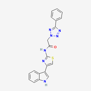 molecular formula C20H15N7OS B2865897 N-[4-(1H-indol-3-yl)-1,3-thiazol-2-yl]-2-(5-phenyltetrazol-2-yl)acetamide CAS No. 927065-36-9