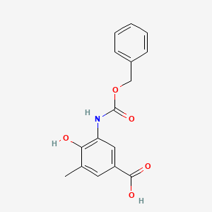 molecular formula C16H15NO5 B2865901 4-Hydroxy-3-methyl-5-(phenylmethoxycarbonylamino)benzoic acid CAS No. 2287320-17-4