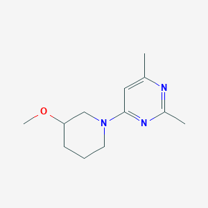 molecular formula C12H19N3O B2865903 4-(3-Methoxypiperidin-1-yl)-2,6-dimethylpyrimidine CAS No. 2097888-26-9