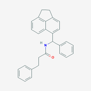 molecular formula C28H25NO B286591 N-[1,2-dihydroacenaphthylen-5-yl(phenyl)methyl]-3-phenylpropanamide 