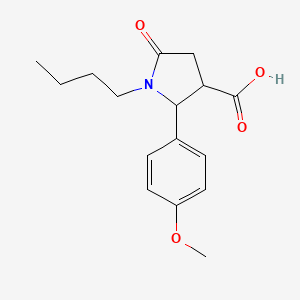 molecular formula C16H21NO4 B2865915 1-Butyl-2-(4-methoxyphenyl)-5-oxopyrrolidine-3-carboxylic acid CAS No. 851721-82-9