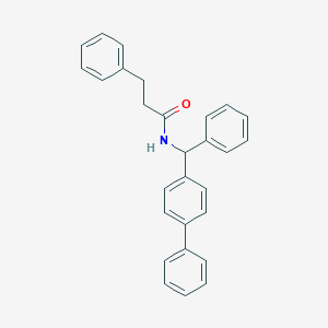 molecular formula C28H25NO B286592 N-[biphenyl-4-yl(phenyl)methyl]-3-phenylpropanamide 