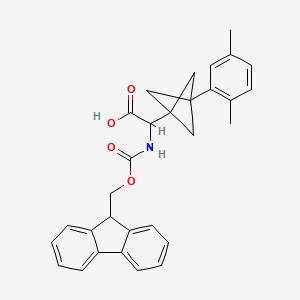 molecular formula C30H29NO4 B2865933 2-[3-(2,5-Dimethylphenyl)-1-bicyclo[1.1.1]pentanyl]-2-(9H-fluoren-9-ylmethoxycarbonylamino)acetic acid CAS No. 2287260-56-2