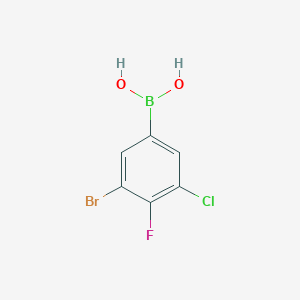 molecular formula C6H4BBrClFO2 B2865935 3-溴-5-氯-4-氟苯硼酸 CAS No. 2377608-50-7