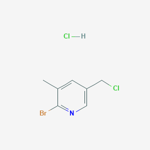 molecular formula C7H8BrCl2N B2865946 2-Bromo-5-(chloromethyl)-3-methylpyridine hydrochloride CAS No. 2126177-27-1