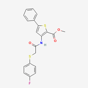 Methyl 3-(2-((4-fluorophenyl)thio)acetamido)-5-phenylthiophene-2-carboxylate
