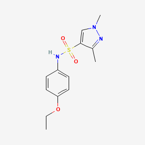 molecular formula C13H17N3O3S B2865964 N-(4-ethoxyphenyl)-1,3-dimethyl-1H-pyrazole-4-sulfonamide CAS No. 902733-65-7