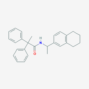 molecular formula C27H29NO B286597 2,2-diphenyl-N-[1-(5,6,7,8-tetrahydronaphthalen-2-yl)ethyl]propanamide 