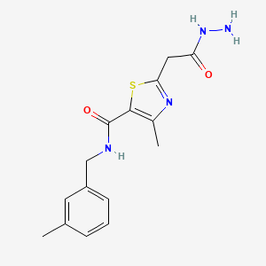 molecular formula C15H18N4O2S B2865992 2-(2-肼基-2-氧代乙基)-4-甲基-N-(3-甲基苄基)-1,3-噻唑-5-甲酰胺 CAS No. 2109148-44-7