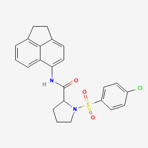 molecular formula C23H21ClN2O3S B2865994 1-((4-chlorophenyl)sulfonyl)-N-(1,2-dihydroacenaphthylen-5-yl)pyrrolidine-2-carboxamide CAS No. 1050201-61-0