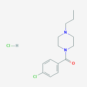 molecular formula C14H20Cl2N2O B028660 Piperazine, 1-(p-chlorobenzoyl)-4-propyl-, monohydrochloride CAS No. 19729-90-9