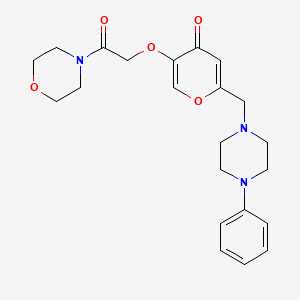 molecular formula C22H27N3O5 B2866002 5-(2-morpholino-2-oxoethoxy)-2-((4-phenylpiperazin-1-yl)methyl)-4H-pyran-4-one CAS No. 898416-68-7