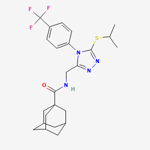 molecular formula C24H29F3N4OS B2866005 N-[[5-丙烷-2-基硫烷基-4-[4-(三氟甲基)苯基]-1,2,4-三唑-3-基]甲基]金刚烷-1-甲酰胺 CAS No. 477302-58-2