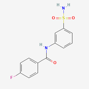 molecular formula C13H11FN2O3S B2866006 4-氟-N-(3-磺酰胺基苯基)苯甲酰胺 CAS No. 752218-92-1