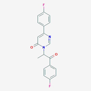 molecular formula C19H14F2N2O2 B2866011 6-(4-fluorophenyl)-3-(1-(4-fluorophenyl)-1-oxopropan-2-yl)pyrimidin-4(3H)-one CAS No. 1173245-69-6