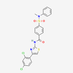 molecular formula C23H17Cl2N3O3S2 B2866013 N-[4-(2,4-二氯苯基)-1,3-噻唑-2-基]-4-[甲基(苯基)磺酰基]苯甲酰胺 CAS No. 477568-77-7