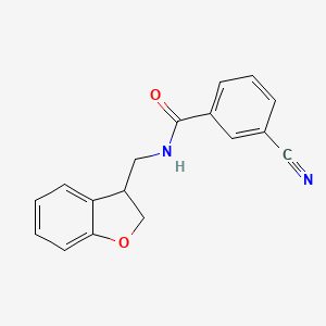 molecular formula C17H14N2O2 B2866014 3-氰基-N-[(2,3-二氢-1-苯并呋喃-3-基)甲基]苯甲酰胺 CAS No. 1790727-53-5