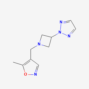 molecular formula C10H13N5O B2866017 5-Methyl-4-[[3-(triazol-2-yl)azetidin-1-yl]methyl]-1,2-oxazole CAS No. 2415538-83-7