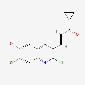 molecular formula C17H16ClNO3 B2866018 (E)-3-(2-氯-6,7-二甲氧基喹啉-3-基)-1-环丙基丙-2-烯-1-酮 CAS No. 1119376-87-2