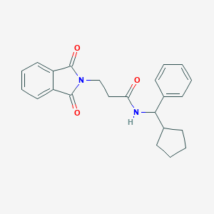 molecular formula C23H24N2O3 B286602 N-[cyclopentyl(phenyl)methyl]-3-(1,3-dioxo-1,3-dihydro-2H-isoindol-2-yl)propanamide 