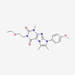 molecular formula C21H25N5O4 B2866022 3-(2-ethoxyethyl)-8-(4-methoxyphenyl)-1,6,7-trimethyl-1H-imidazo[2,1-f]purine-2,4(3H,8H)-dione CAS No. 877810-39-4