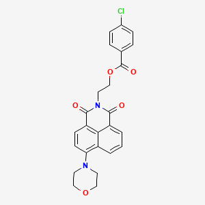 molecular formula C25H21ClN2O5 B2866026 2-(6-吗啉-4-基-1,3-二氧代苯并[de]异喹啉-2-基)乙基 4-氯苯甲酸酯 CAS No. 361159-08-2