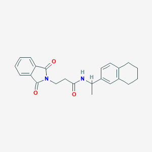 molecular formula C23H24N2O3 B286603 3-(1,3-dioxo-1,3-dihydro-2H-isoindol-2-yl)-N-[1-(5,6,7,8-tetrahydro-2-naphthalenyl)ethyl]propanamide 