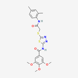 molecular formula C22H24N4O5S2 B2866035 N-(5-((2-((2,4-二甲苯基)氨基)-2-氧代乙基)硫代)-1,3,4-噻二唑-2-基)-3,4,5-三甲氧基苯甲酰胺 CAS No. 392295-94-2